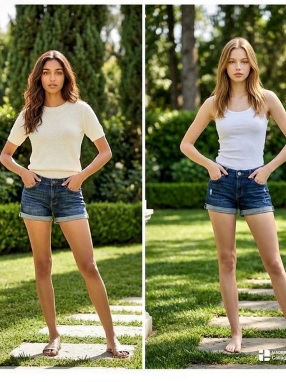 Lot of 2 Women's Denim Shorts Garage Size 7 & London Jean Size 2
